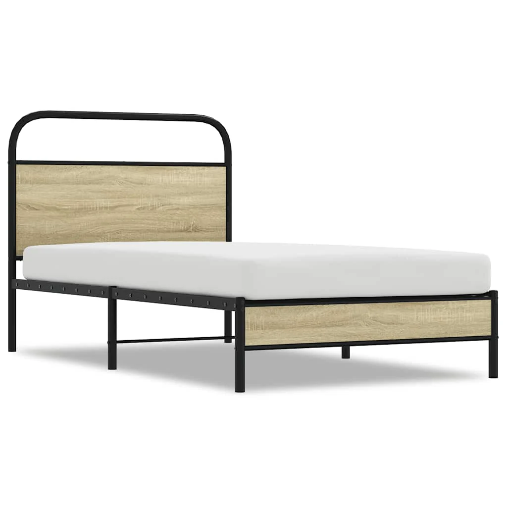 sengeramme 100x200 cm uden madras konstrueret træ sonoma-eg - Image 2