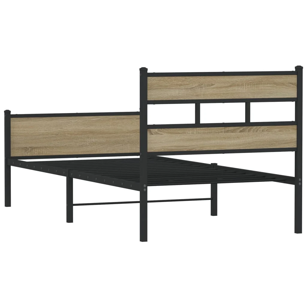 sengeramme 100x200 cm uden madras konstrueret træ sonoma-eg - Image 6