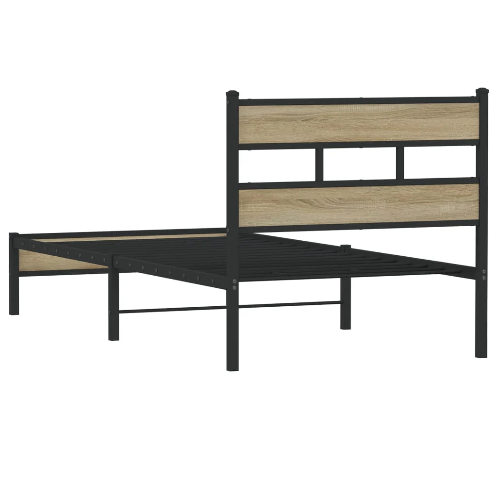 sengeramme 100x200 cm uden madras konstrueret træ sonoma-eg - Image 6