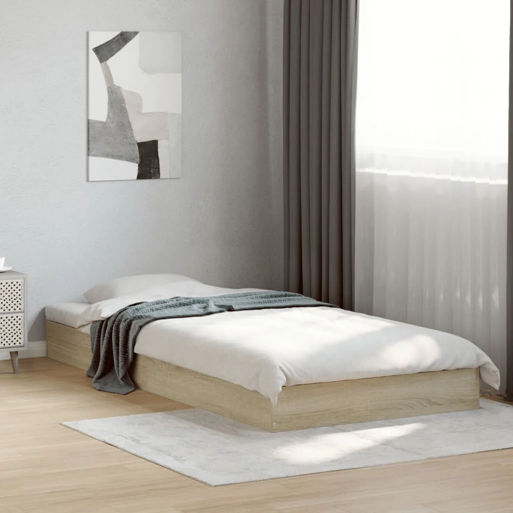 sengeramme 100x200 cm uden madras konstrueret træ sonoma-eg