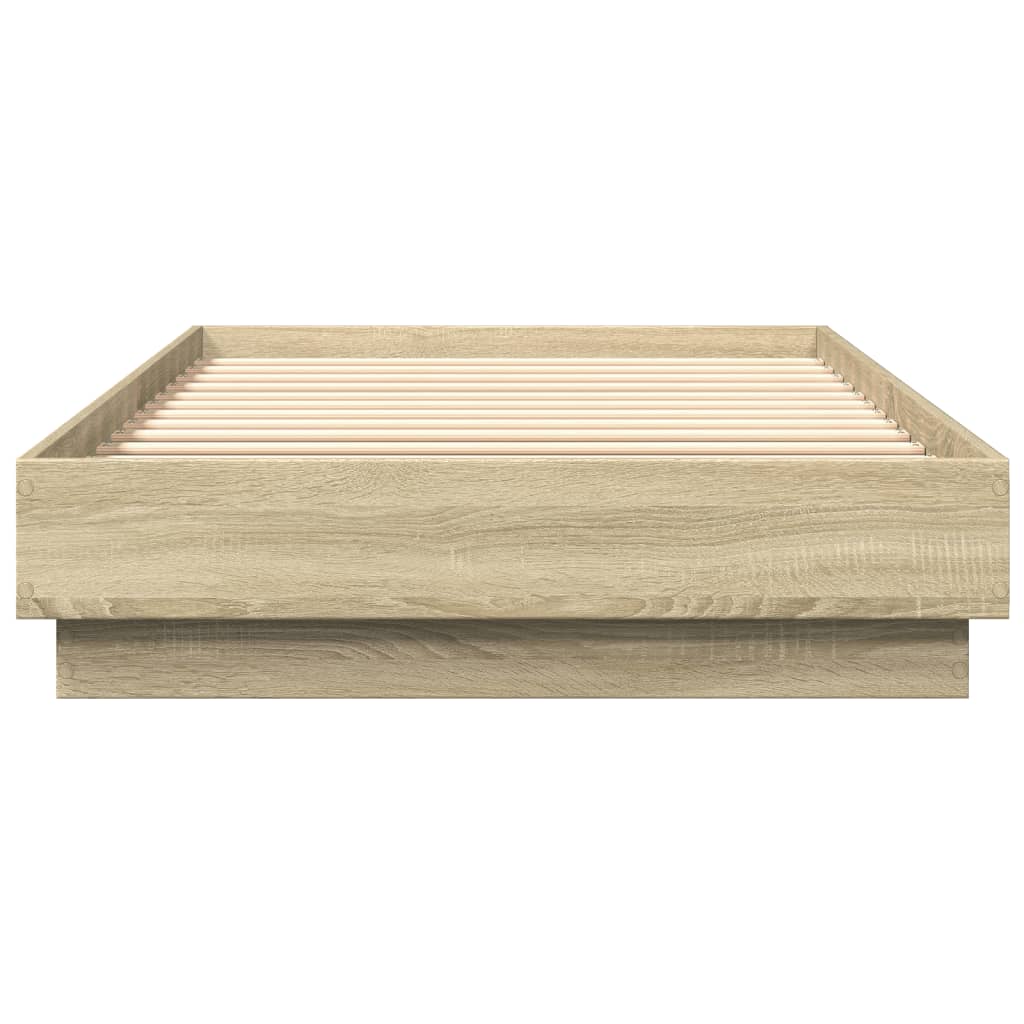 sengeramme 100x200 cm uden madras konstrueret træ sonoma-eg - Image 4