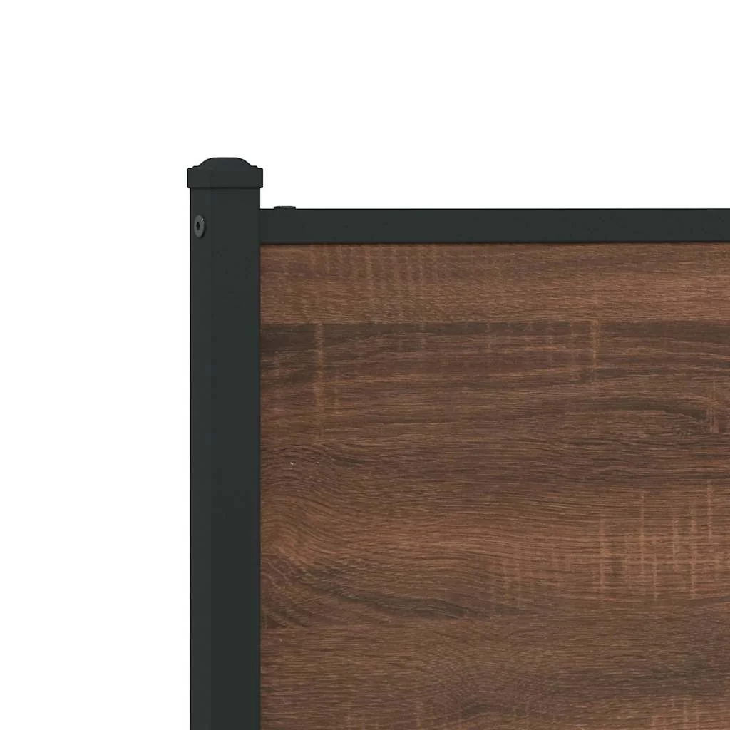 sengeramme 100x200 cm uden madras metal brun egetræsfarve - Image 8