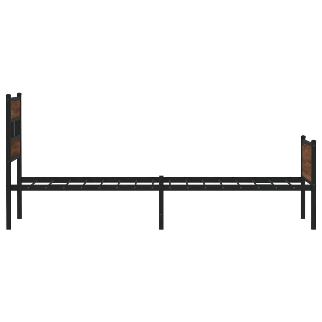 sengeramme 107x200 cm uden madras konstrueret træ brunt eg - Image 5