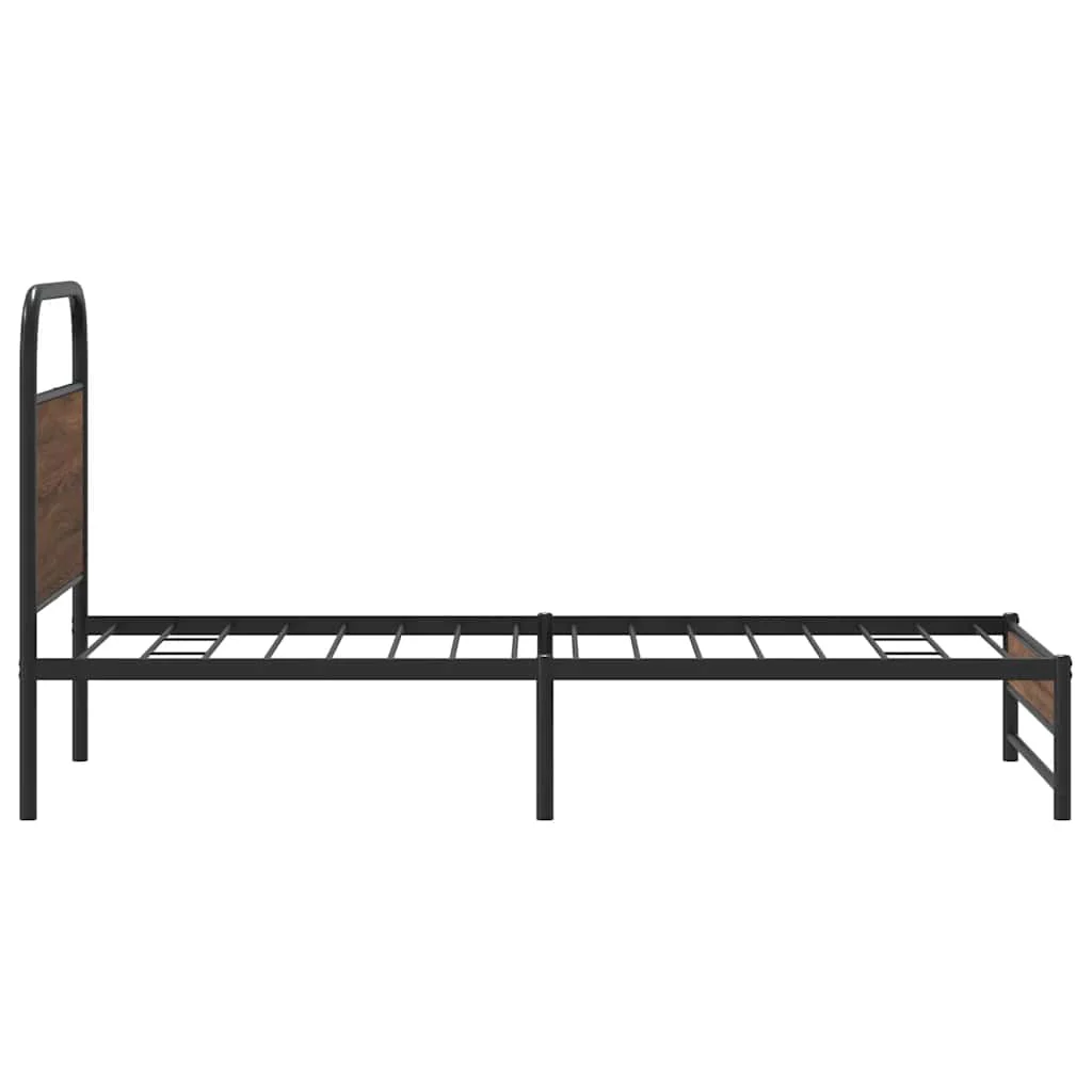 sengeramme 107x203 cm uden madras konstrueret træ brunt eg - Image 6