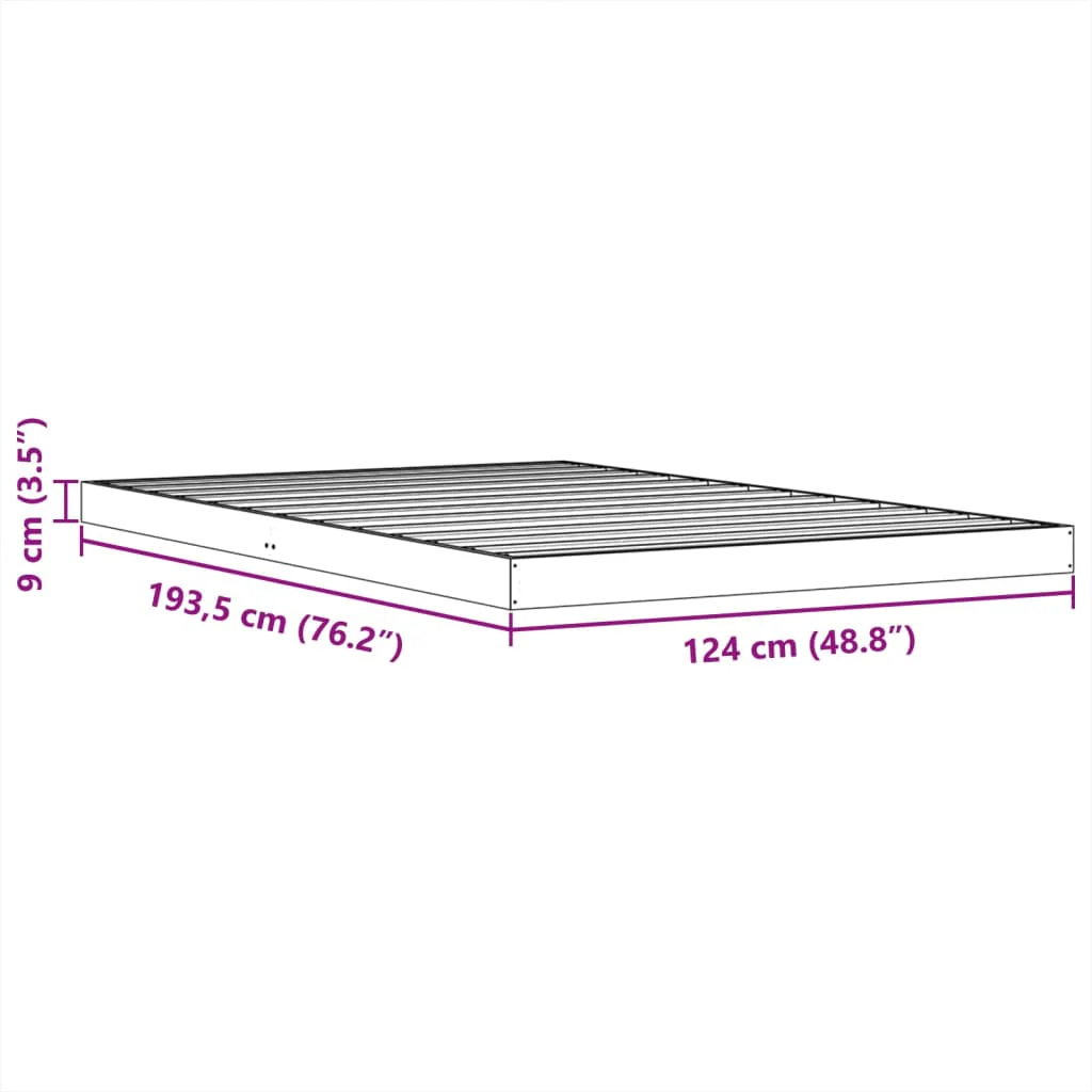 sengeramme 120x190 cm massivt fyrretræ gyldenbrun - Image 9