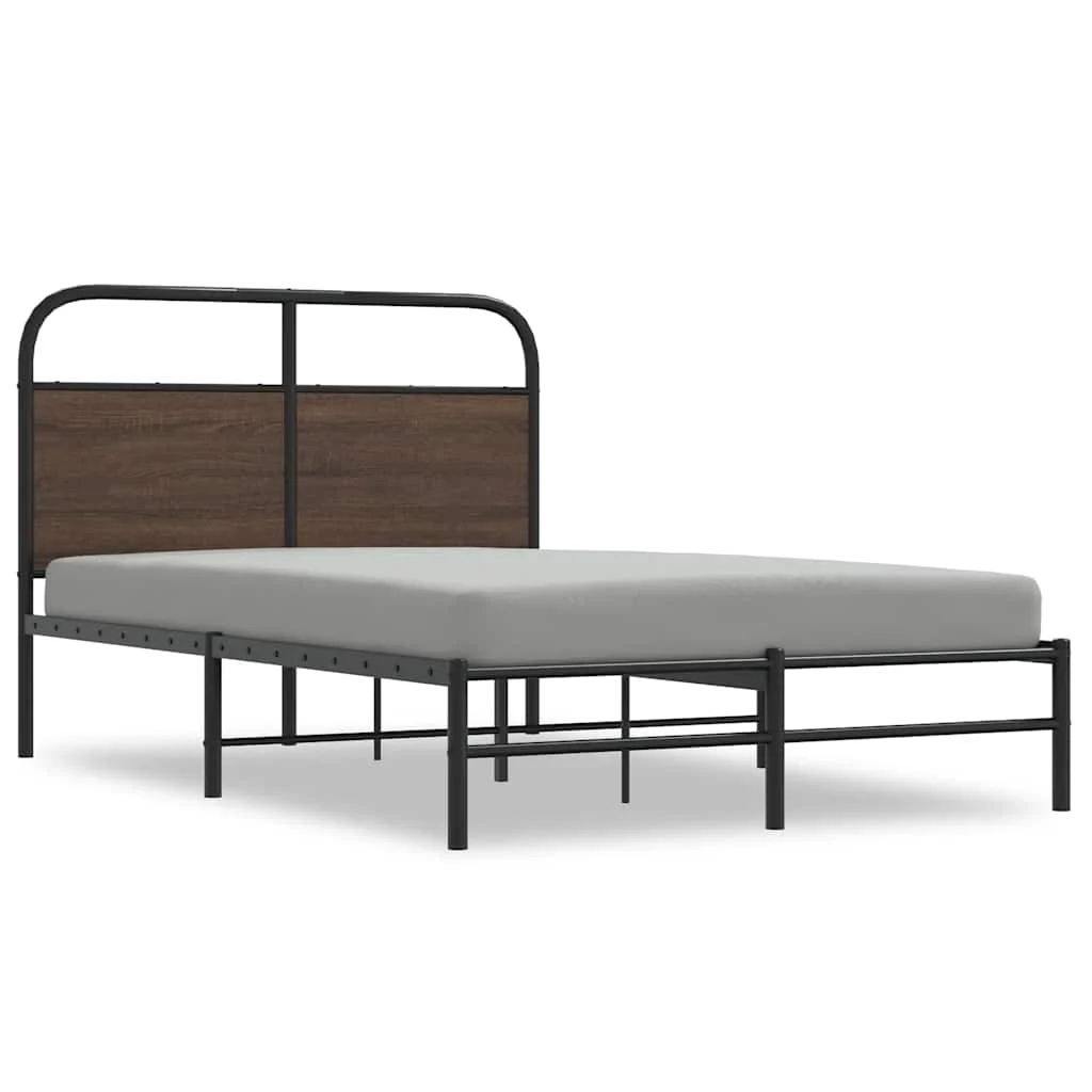 sengeramme 120x190 cm uden madras konstrueret træ brunt eg - Image 2
