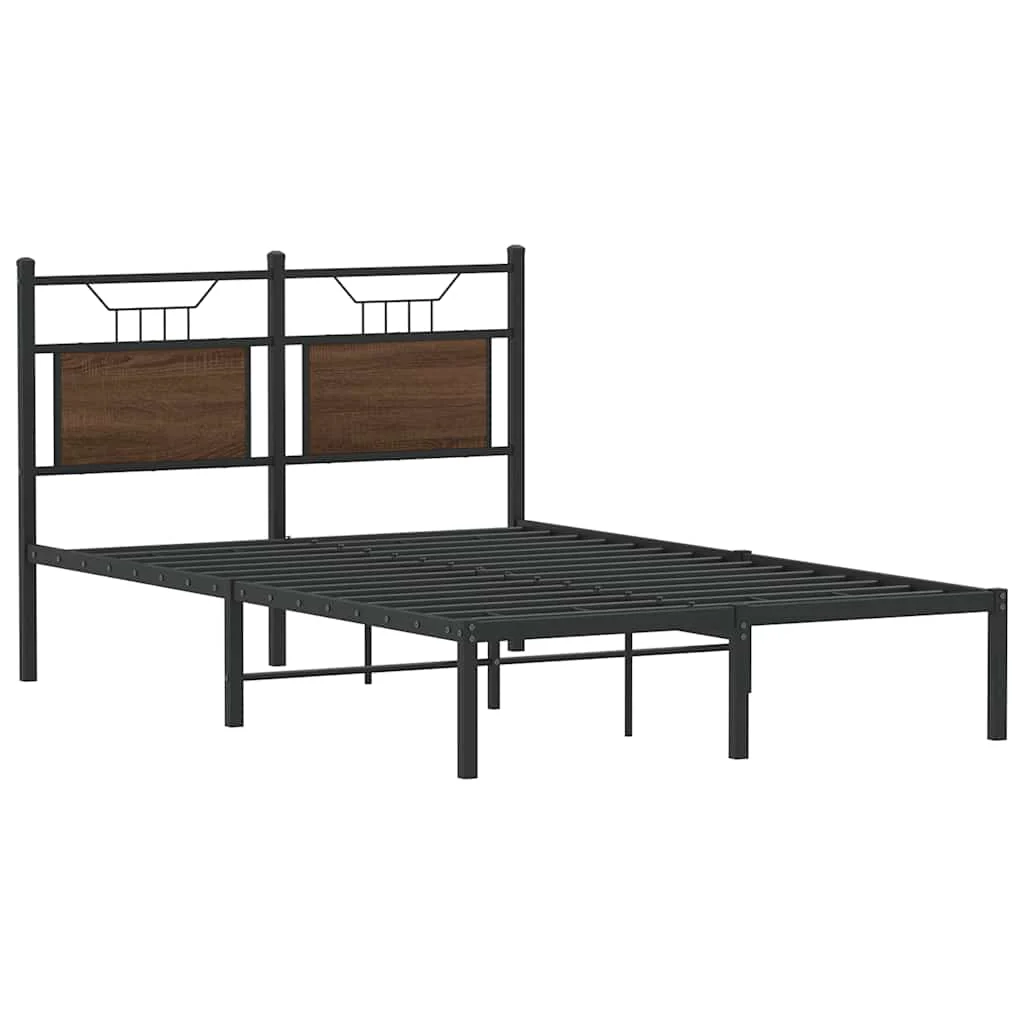 sengeramme 120x190 cm uden madras konstrueret træ brunt eg - Image 3