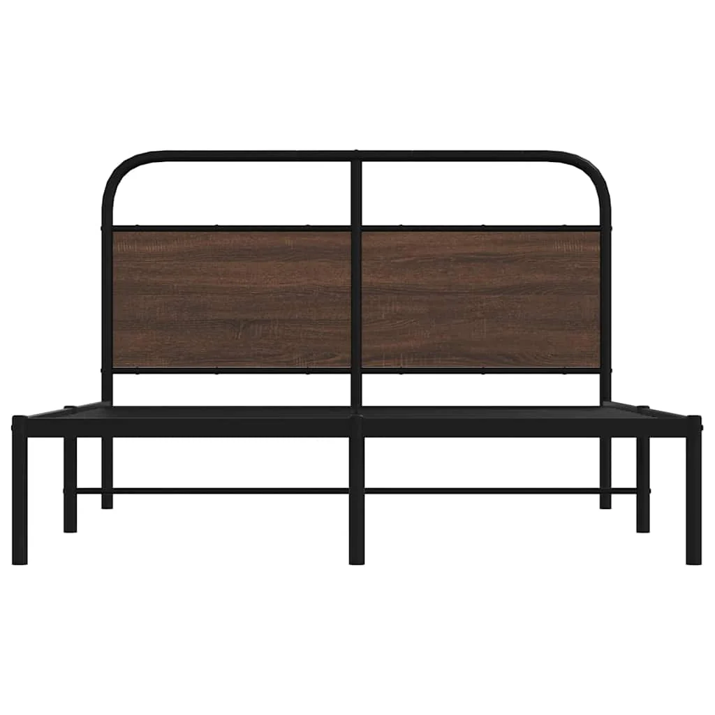 sengeramme 120x190 cm uden madras konstrueret træ brunt eg - Image 5