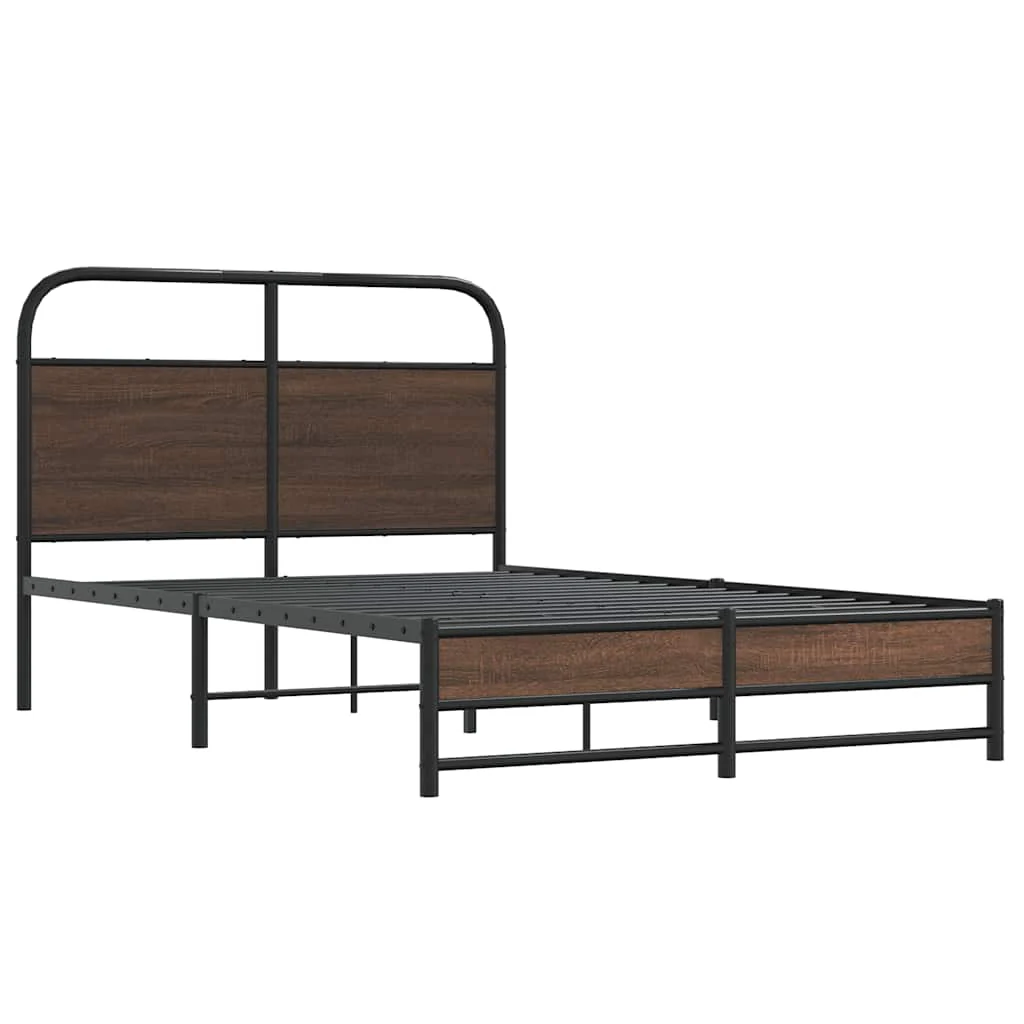sengeramme 120x190 cm uden madras konstrueret træ brunt eg - Image 3