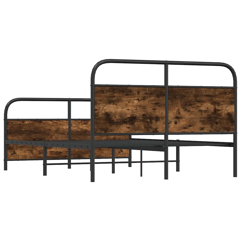 sengeramme 120x190 cm uden madras konstrueret træ røget eg - Image 7