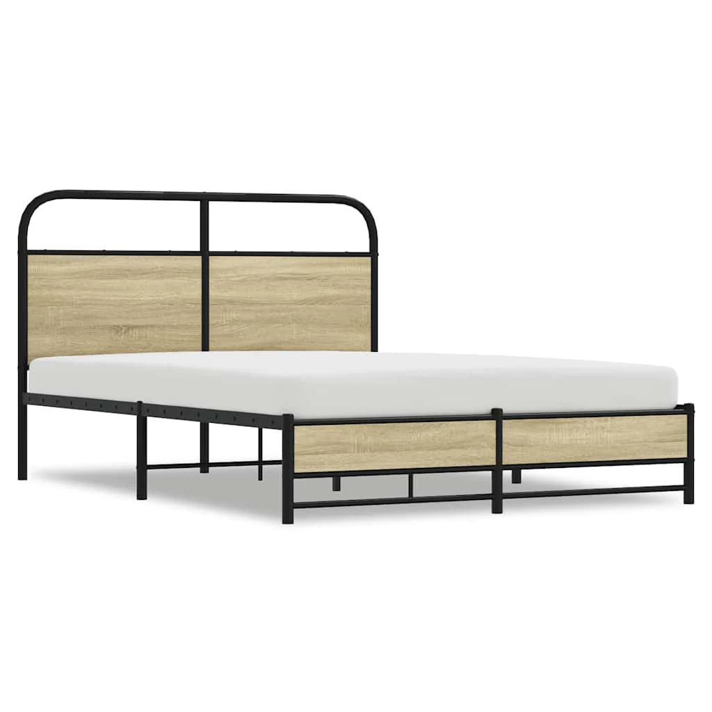 sengeramme 120x190 cm uden madras konstrueret træ sonoma-eg - Image 2