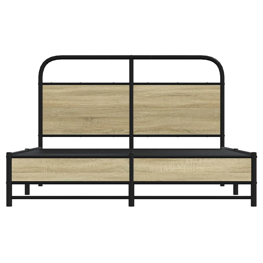 sengeramme 120x190 cm uden madras konstrueret træ sonoma-eg - Image 5