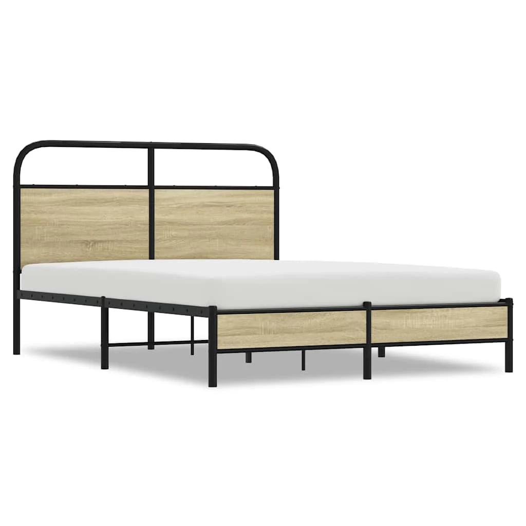 sengeramme 120x190 cm uden madras konstrueret træ sonoma-eg - Image 2
