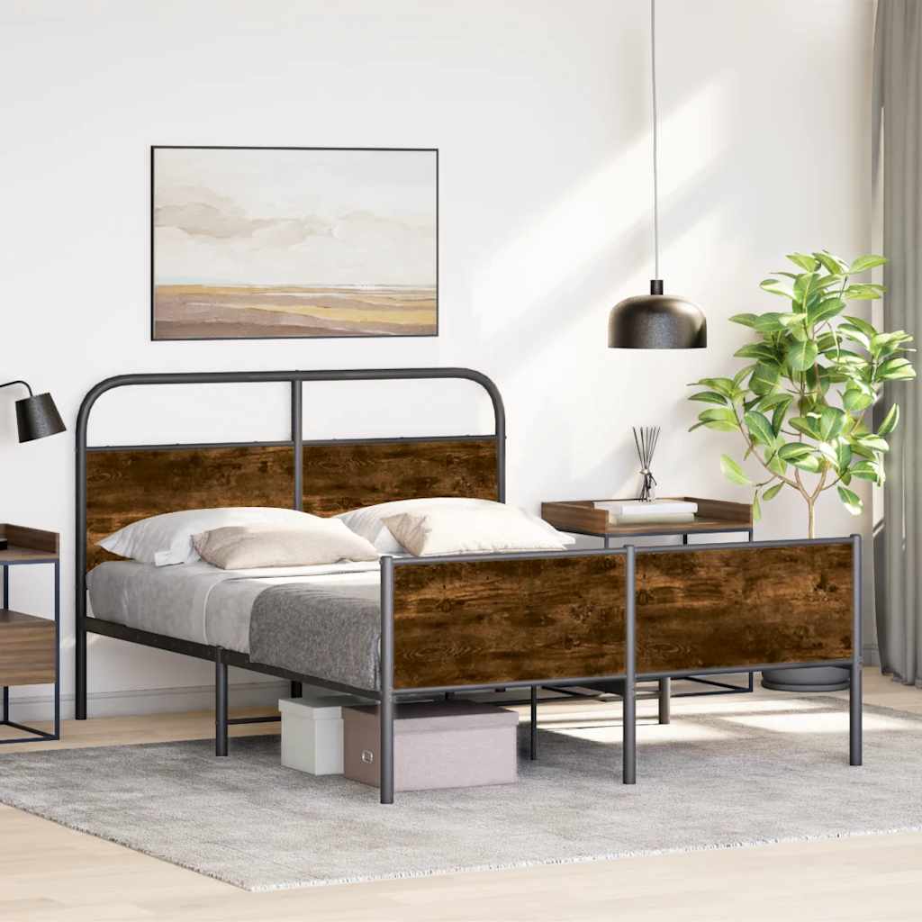 sengeramme 120x190 cm uden madras konstrueret træ sonoma-eg