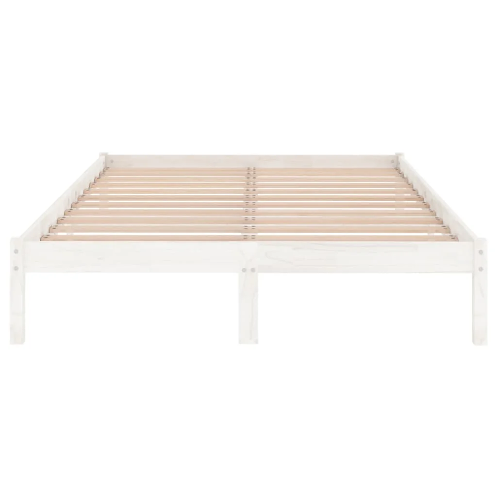 sengeramme 120x200 cm massivt fyrretræ hvid - Image 4
