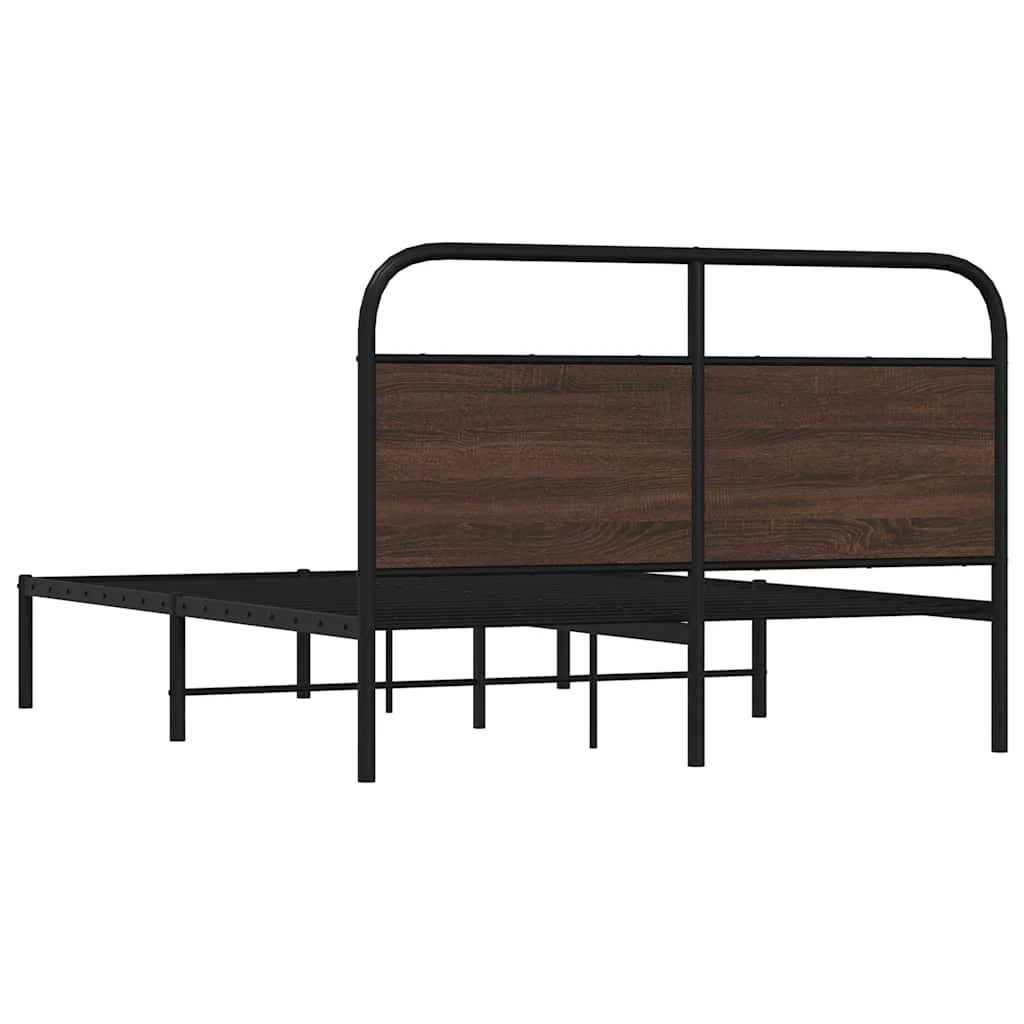 sengeramme 120x200 cm uden madras konstrueret træ brunt eg - Image 7
