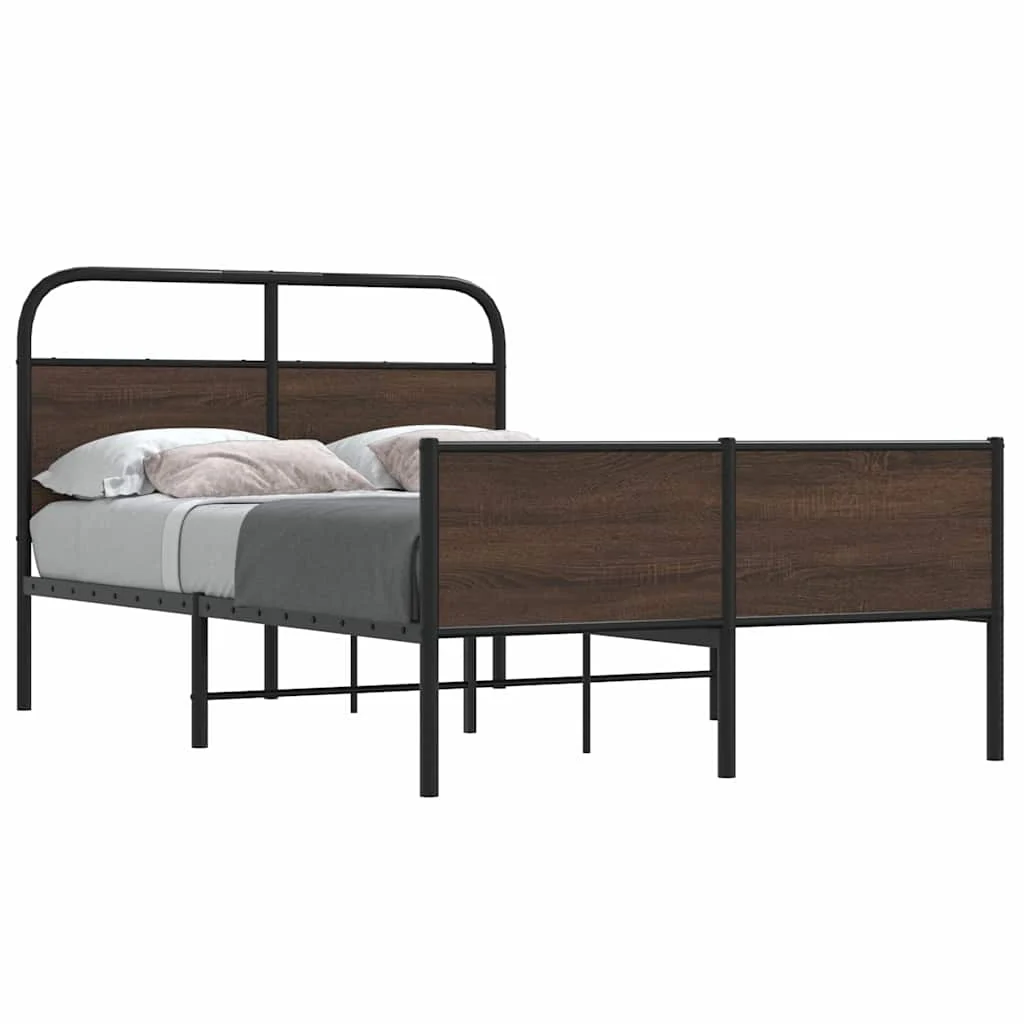sengeramme 120x200 cm uden madras konstrueret træ brunt eg