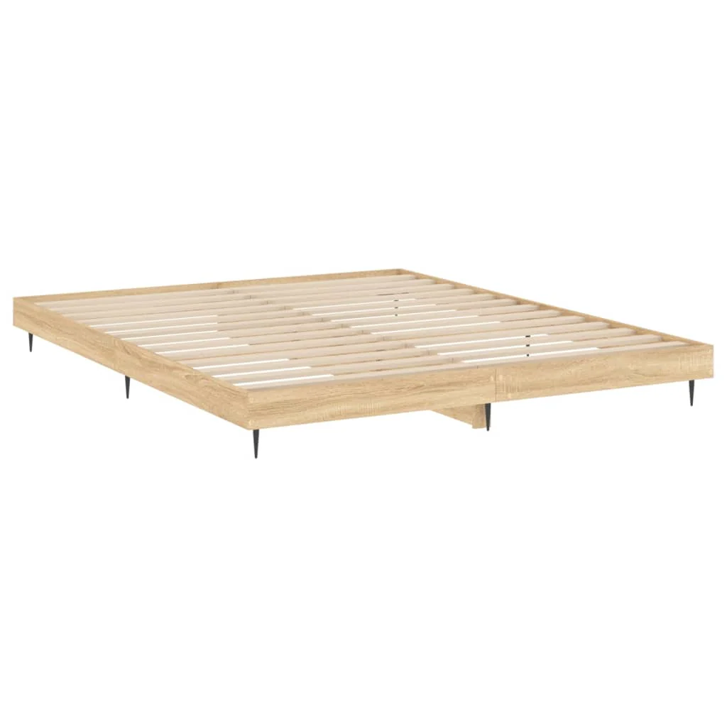 sengeramme 120x200 cm uden madras konstrueret træ sonoma-eg - Image 5