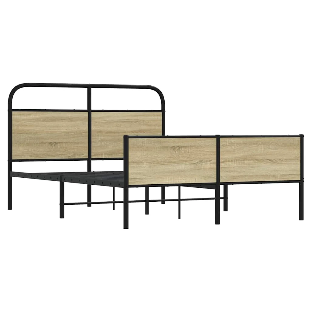sengeramme 140x190 cm uden madras konstrueret træ sonoma-eg - Image 3