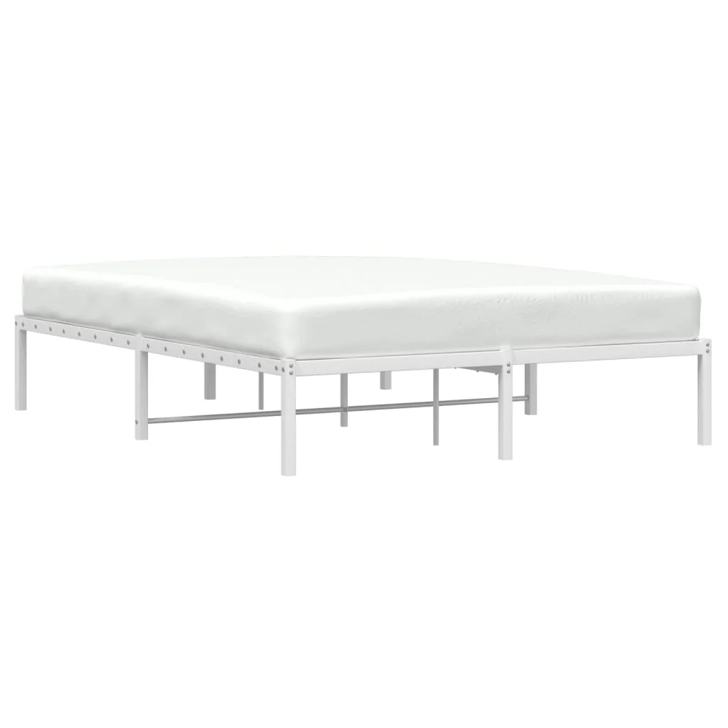 sengeramme 140x200 cm metal hvid - Image 3