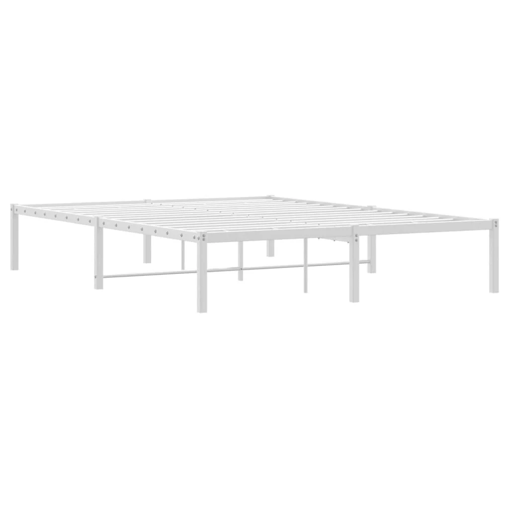 sengeramme 140x200 cm metal hvid - Image 7
