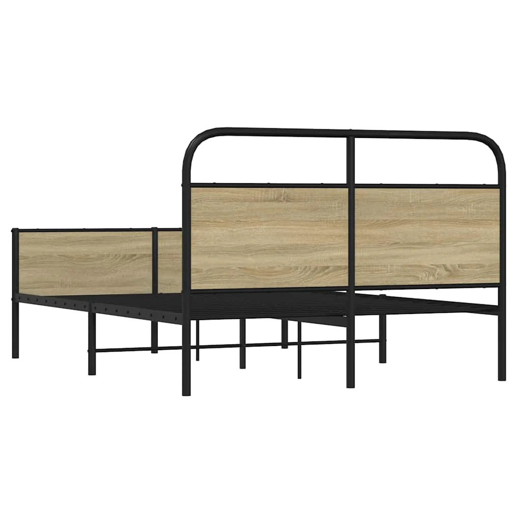 sengeramme 140x200 cm uden madras konstrueret træ sonoma-eg - Image 7
