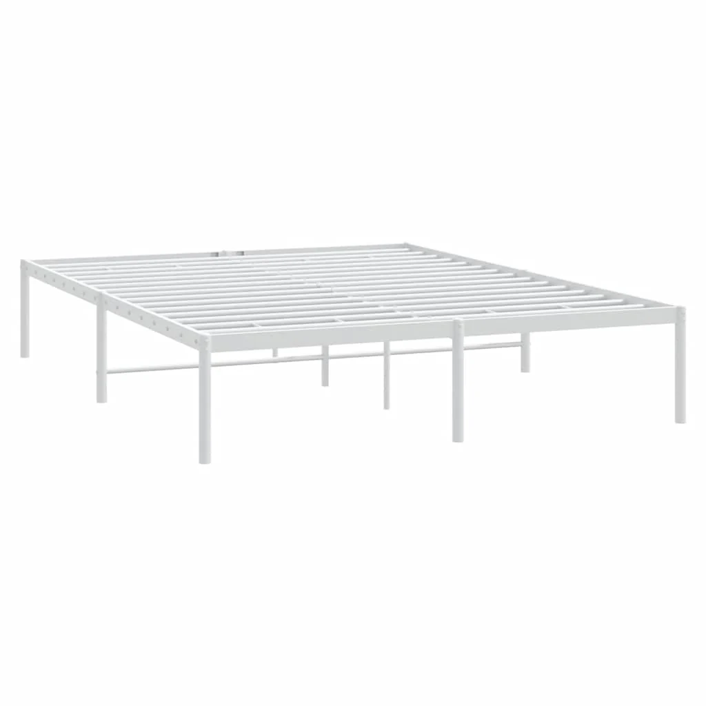 sengeramme 150x200 cm metal hvid - Image 3