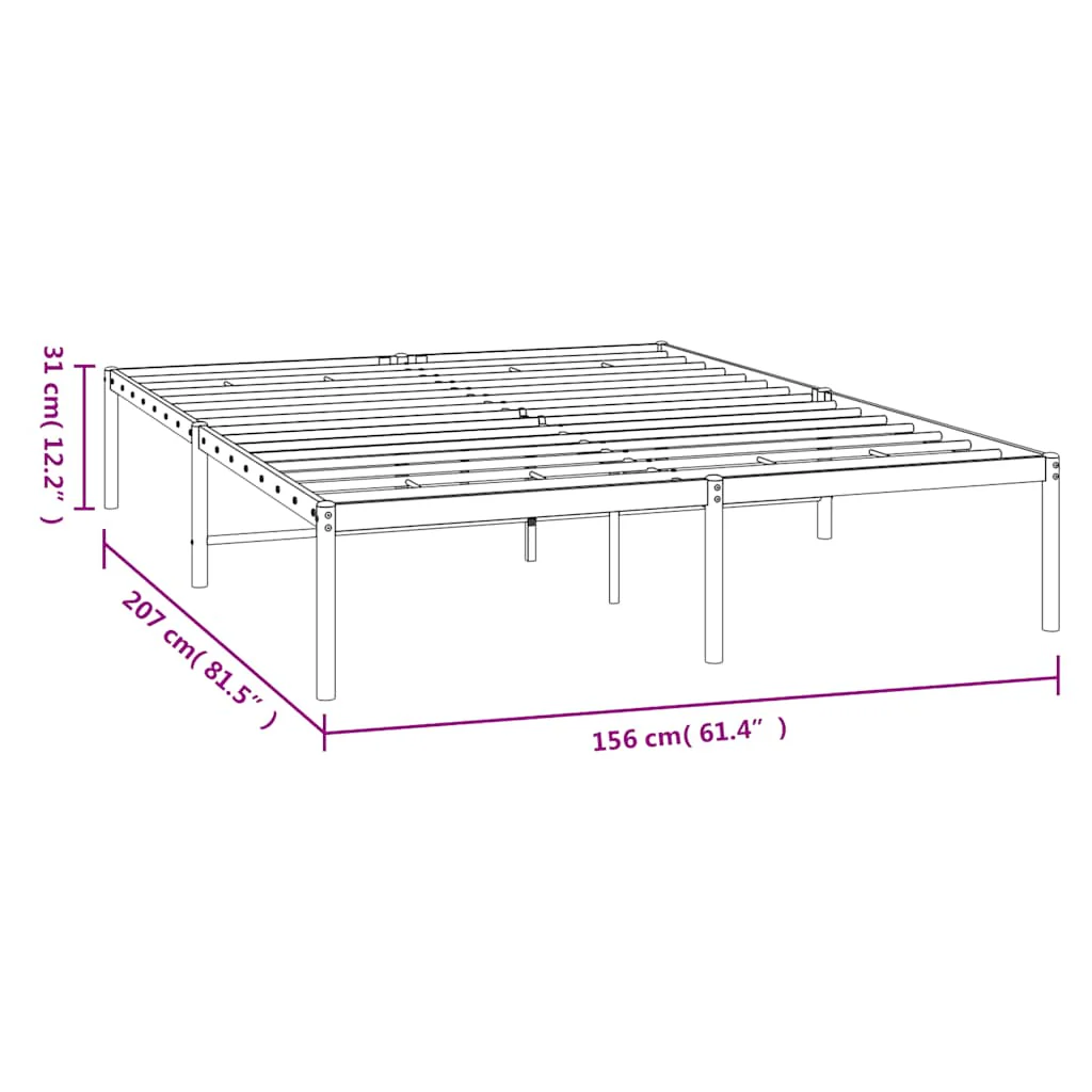 sengeramme 150x200 cm metal hvid - Image 8