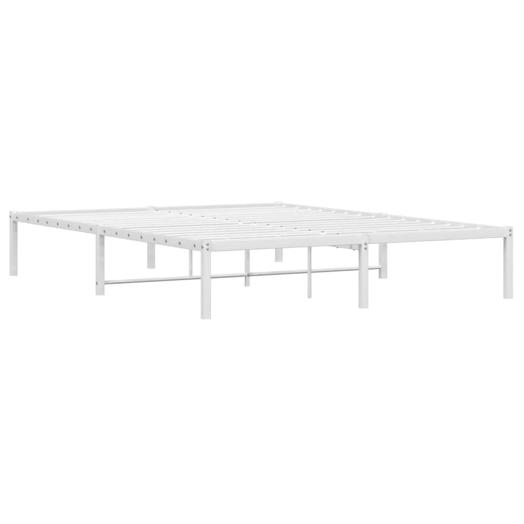 sengeramme 150x200 cm metal hvid - Image 4