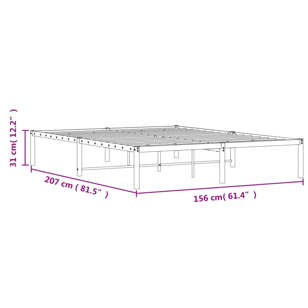 sengeramme 150x200 cm metal hvid - Image 8