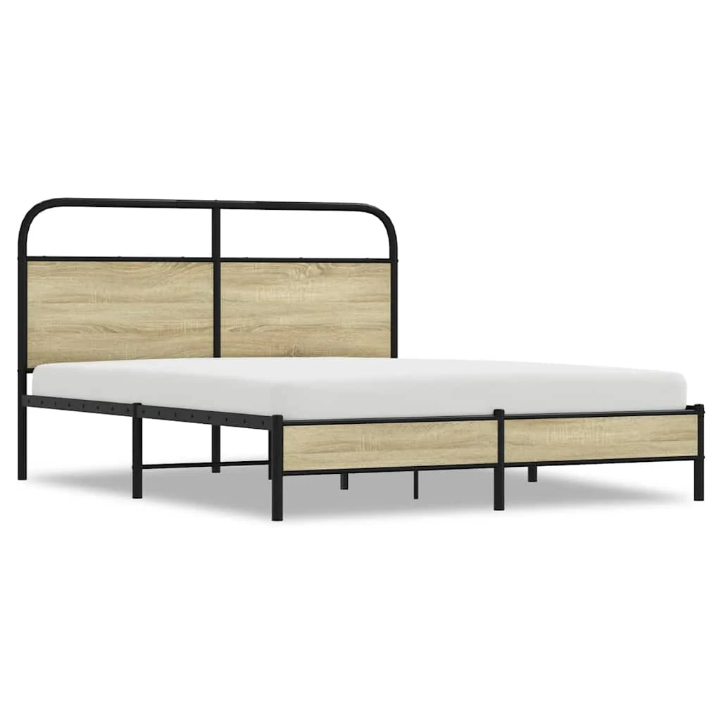 sengeramme 160x200 cm uden madras konstrueret træ sonoma-eg - Image 2