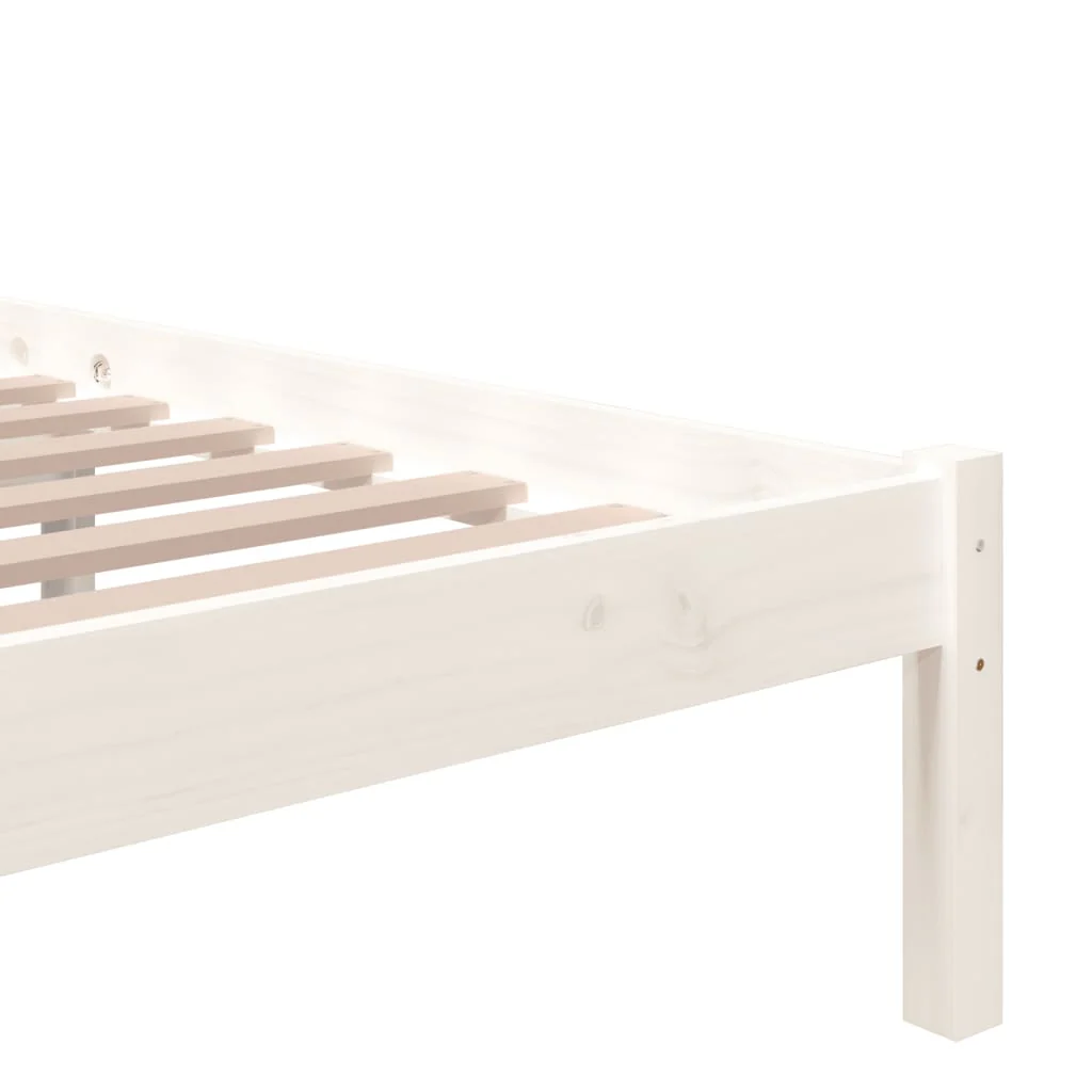 sengeramme 200x200 cm massivt træ hvid - Image 6