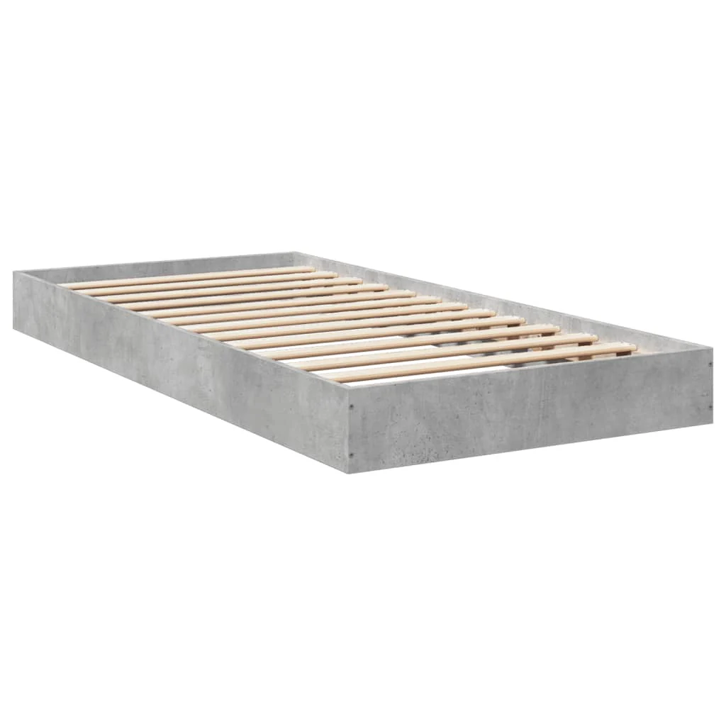 sengeramme 75x190 cm konstrueret træ betongrå - Image 3
