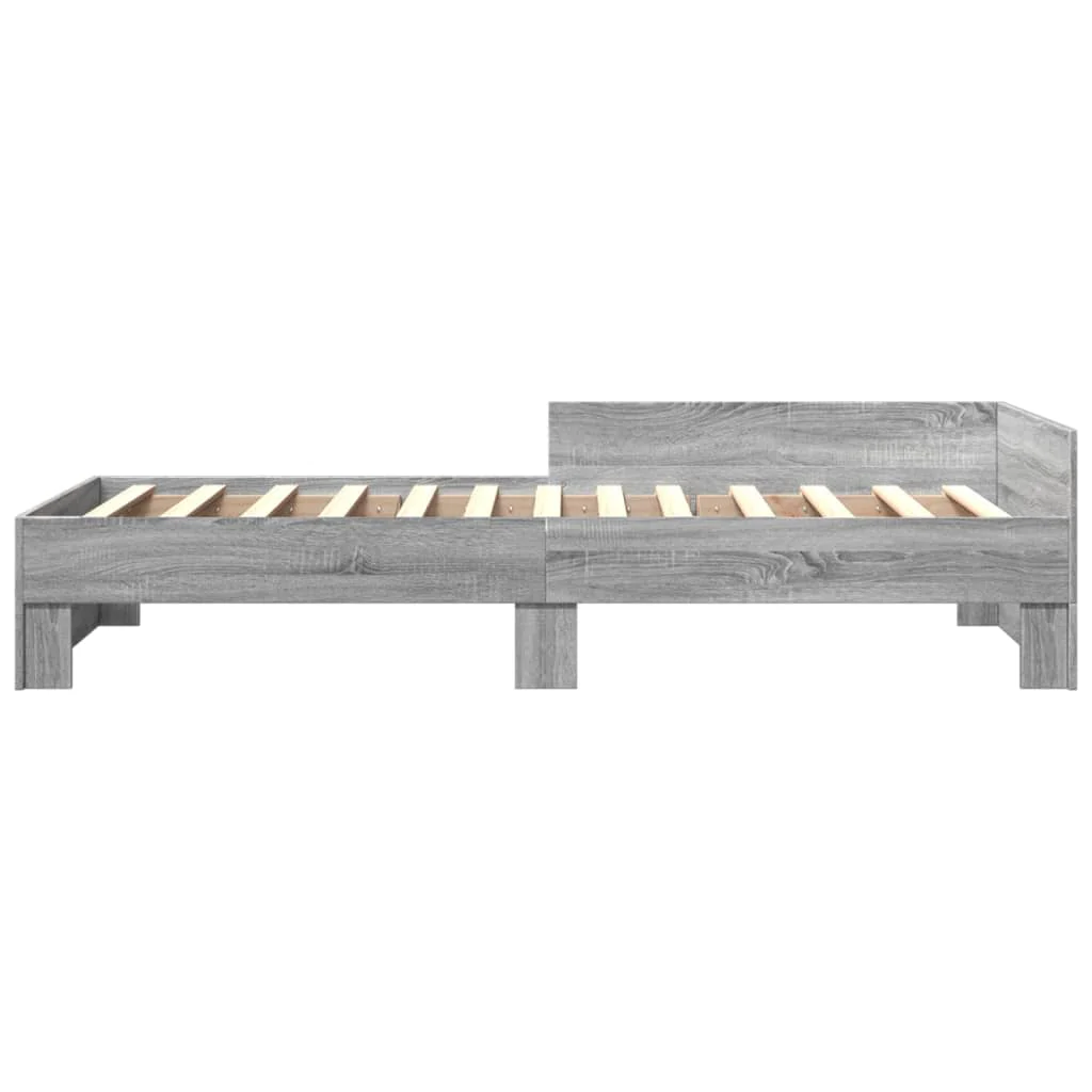 sengeramme 75x190 cm konstrueret træ grå sonoma-eg - Image 4