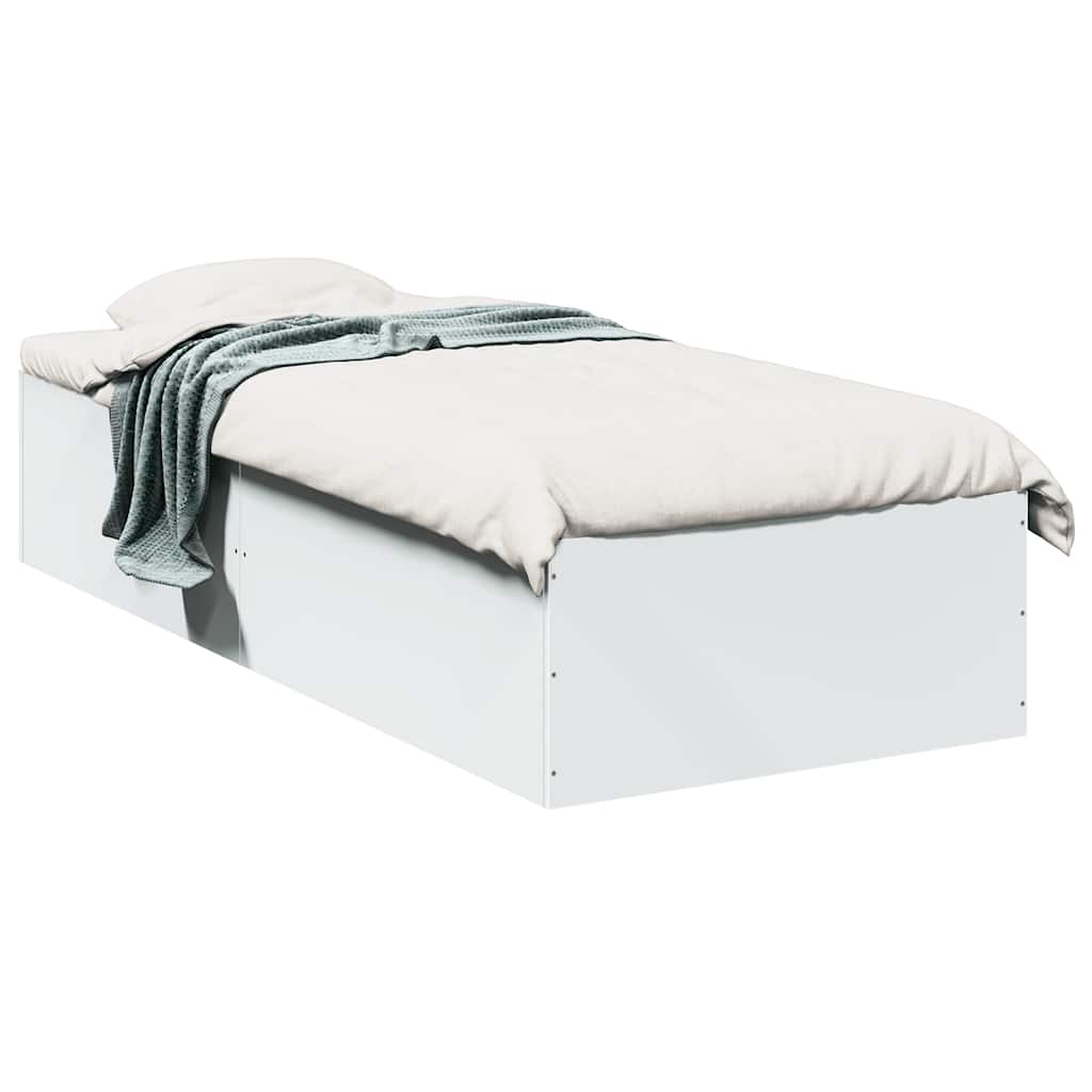 sengeramme 75x190 cm konstrueret træ hvid - Image 2