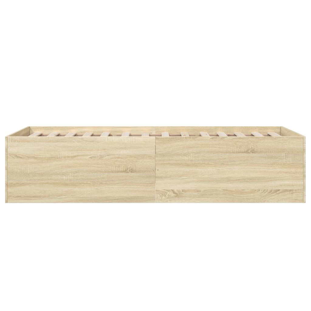 sengeramme 75x190 cm konstrueret træ sonoma-eg - Image 5