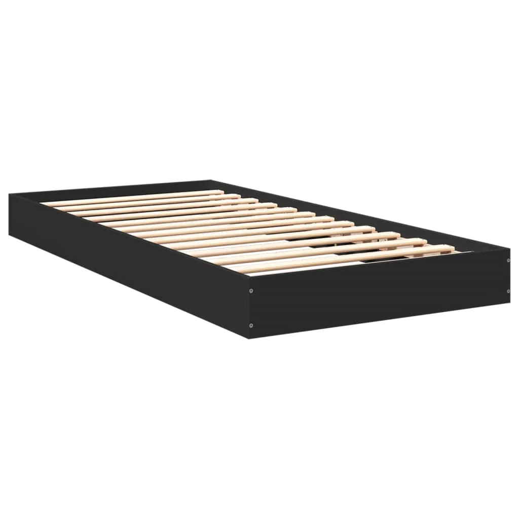 sengeramme 75x190 cm konstrueret træ sort - Image 6