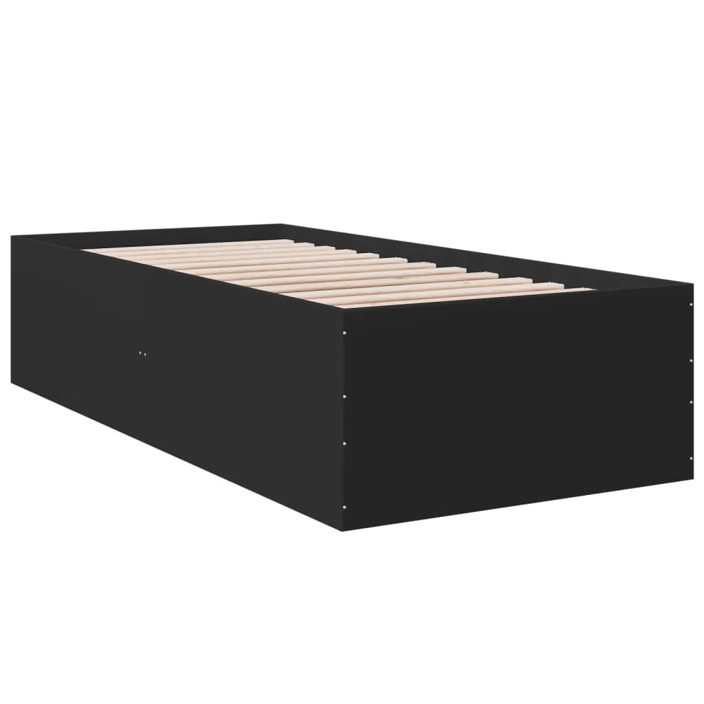 sengeramme 75x190 cm konstrueret træ sort - Image 3