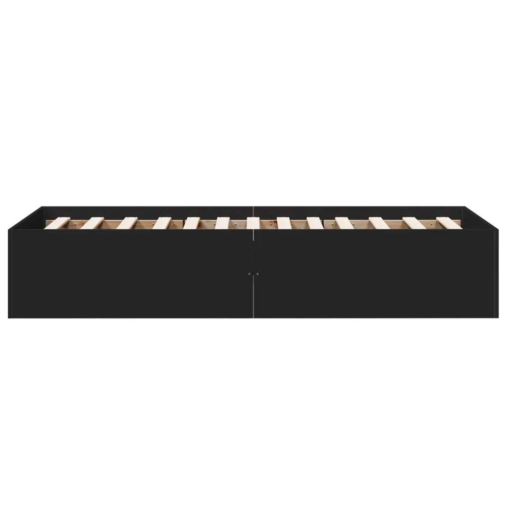 sengeramme 75x190 cm konstrueret træ sort - Image 5