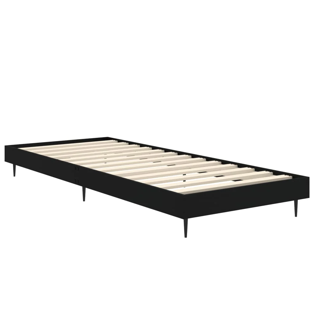 sengeramme 75x190 cm konstrueret træ sort - Image 5