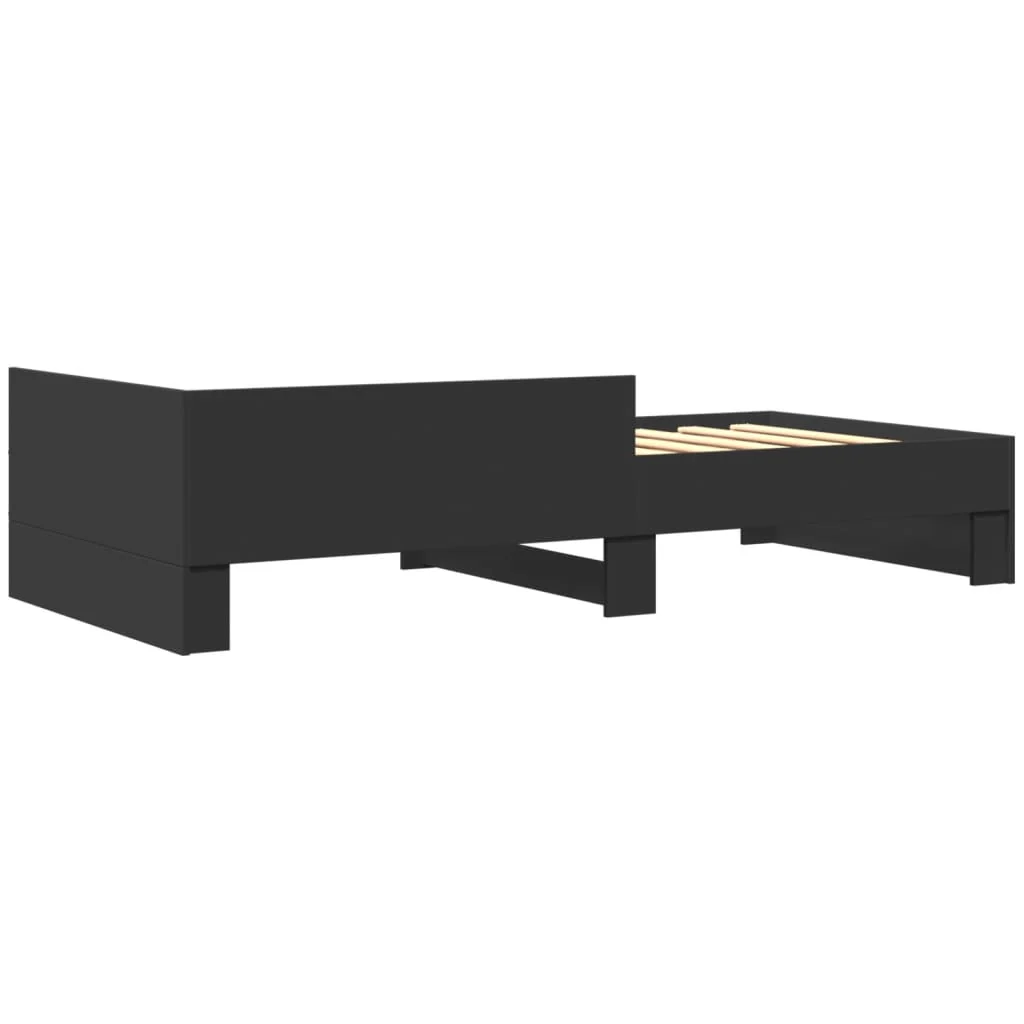 sengeramme 75x190 cm konstrueret træ sort - Image 6