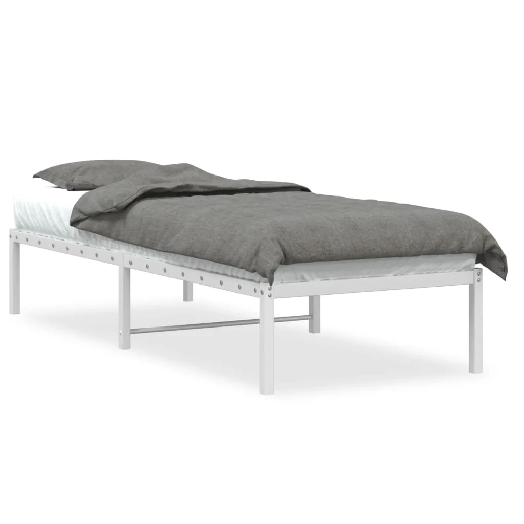 sengeramme 75x190 cm metal hvid - Image 2