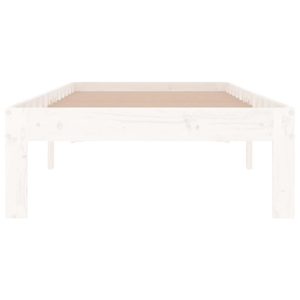 sengeramme 75x190 cm Small Single massivt træ hvid - Image 4