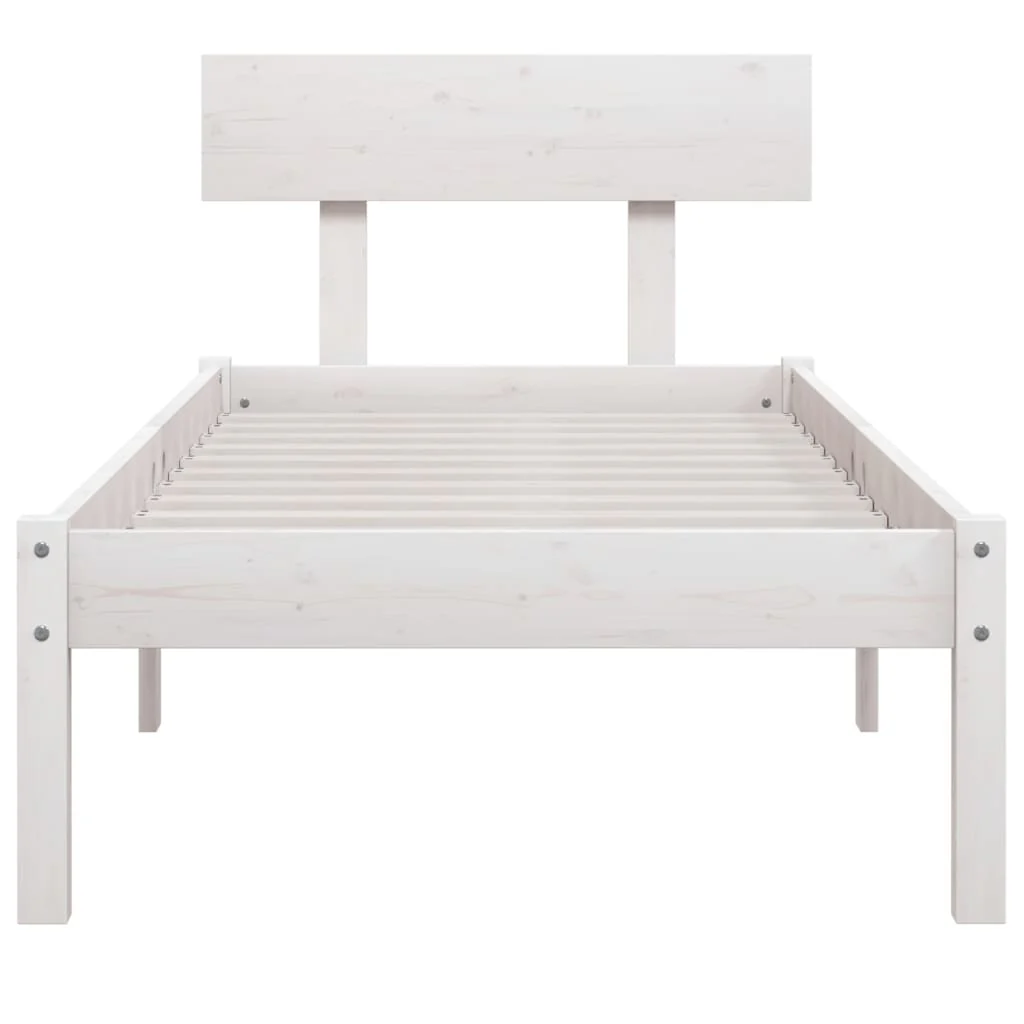 sengeramme 75x190 cm Small Single massivt træ hvid - Image 4