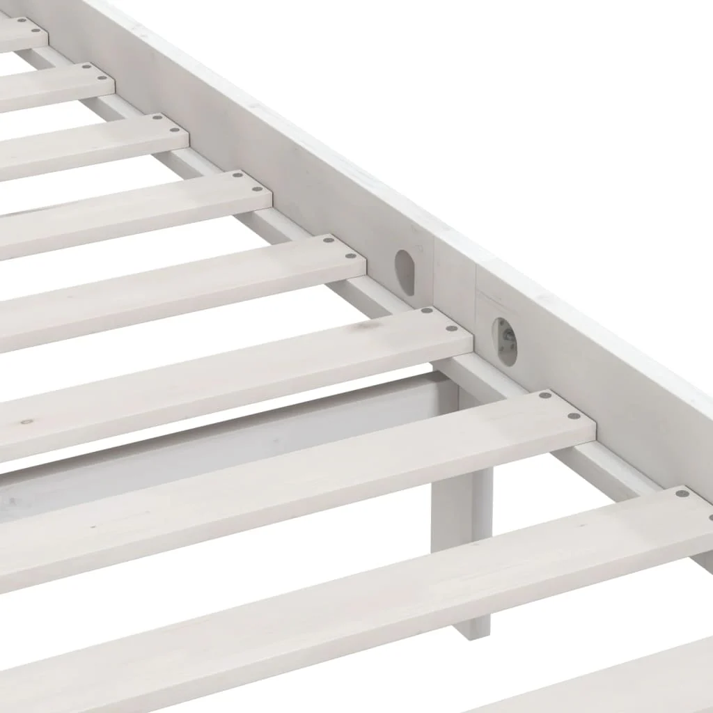 sengeramme 75x190 cm Small Single massivt træ hvid - Image 6