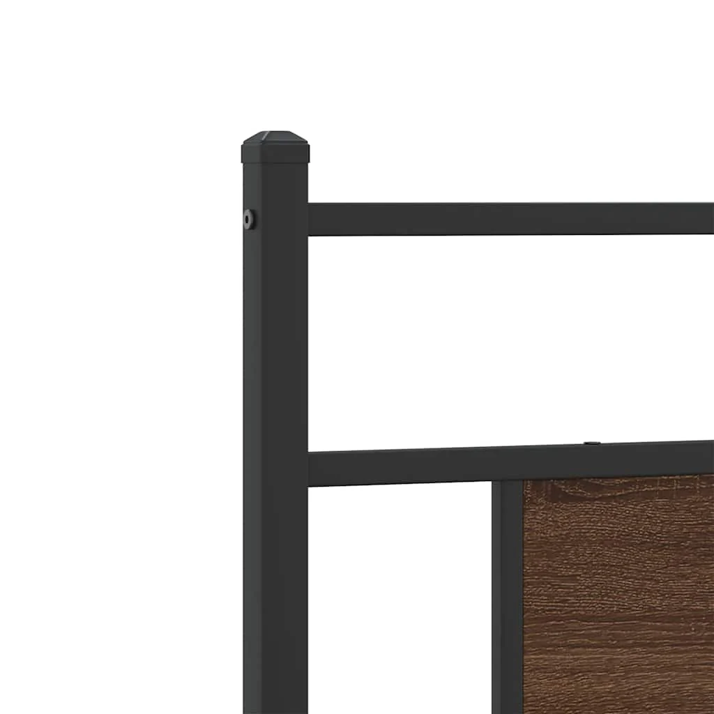 sengeramme 75x190 cm uden madras konstrueret træ brunt eg - Image 8