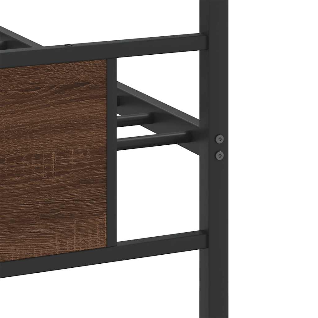 sengeramme 75x190 cm uden madras konstrueret træ brunt eg - Image 9