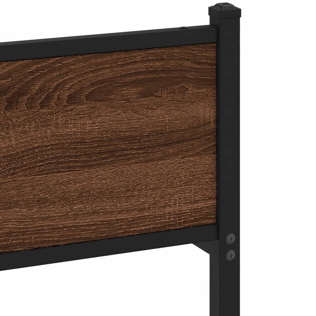 sengeramme 75x190 cm uden madras konstrueret træ brunt eg - Image 7