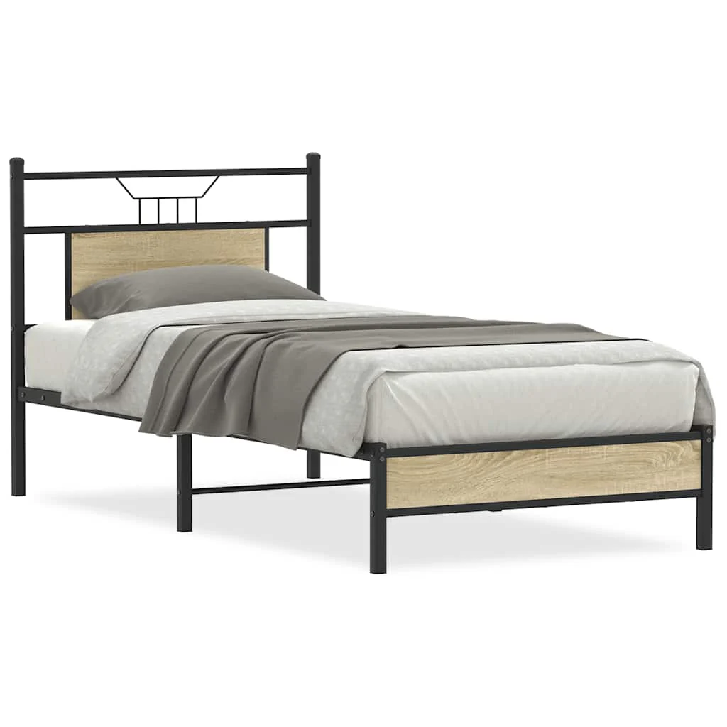 sengeramme 75x190 cm uden madras konstrueret træ sonoma-eg - Image 2