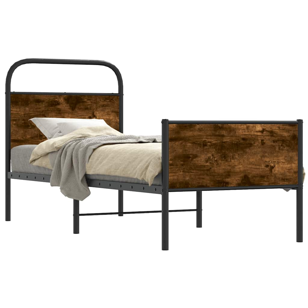 sengeramme 75x190 cm uden madras konstrueret træ sonoma-eg - Image 2